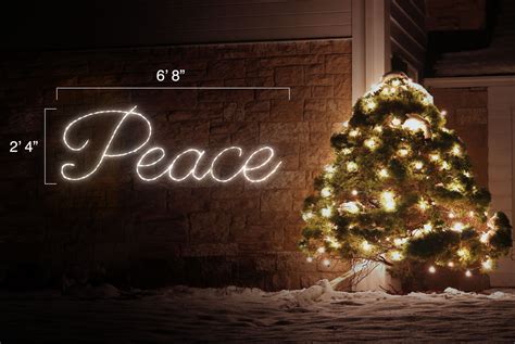 Lighted Christmas Peace Sign | Christmas Cottage Lights