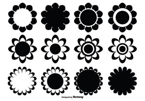 Assorted Flower Shape Set - Download Free Vector Art, Stock Graphics & Images