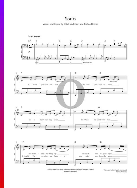 Yours (Ella Henderson) Piano Sheet Music - OKTAV