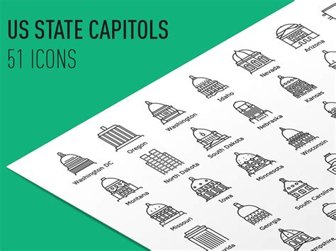 Us State Capitols - Icon Set by József Balázs-Hegedüs on Dribbble