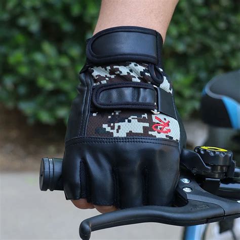 Cycling Gloves Half Finger Bike Gloves Shockproof Breathable Synthetic Leather Bicycle Gloves ...