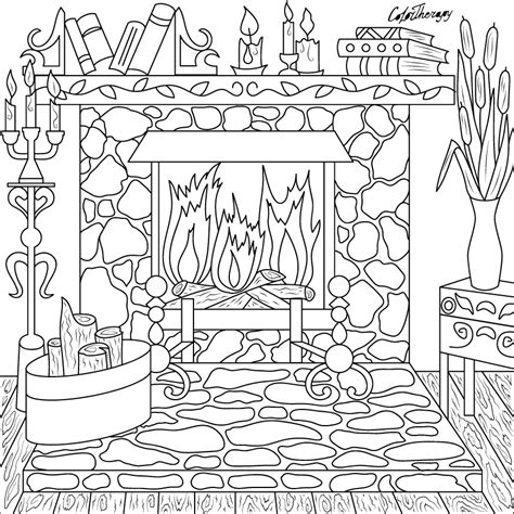 old fireplace to color with Color Therapy: http://www.apple.co/1Mgt7E5 #colortherapyapp # ...