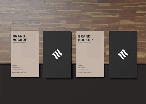 Premium PSD | Black blank business cards mockup