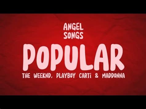 The Weeknd, PlayBoi Carti & Madonna - Popular (Lyrics) - YouTube