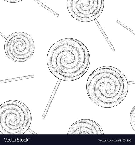 Swirl lollipops as seamless pattern hand drawn Vector Image