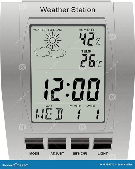 Weather station clock stock vector. Illustration of alarm - 18796576