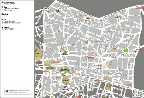 9th arrondissement of Paris map - Map of 9th arrondissement of Paris ...