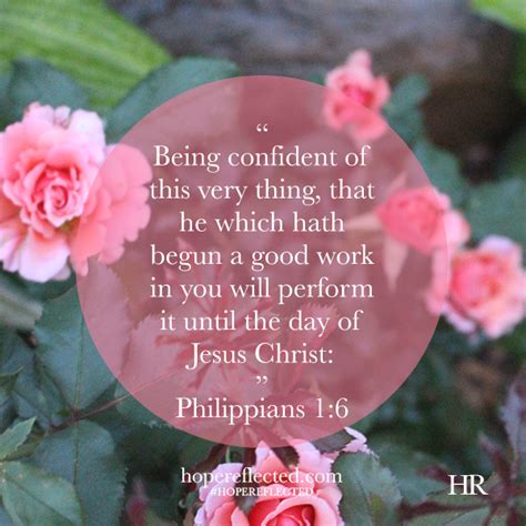 Monday Encouragement: Philippians 1:6 - Hope Reflected