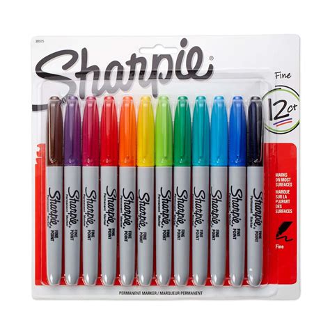 Sharpie Fine Point Permanent Markers, 12-Pack, Assorted Colors - $5 ...