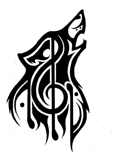 Tribal Wolf Music Theme Tattoo Refined by P-D-Kiko.deviantart.com on @DeviantArt | Tribal wolf ...