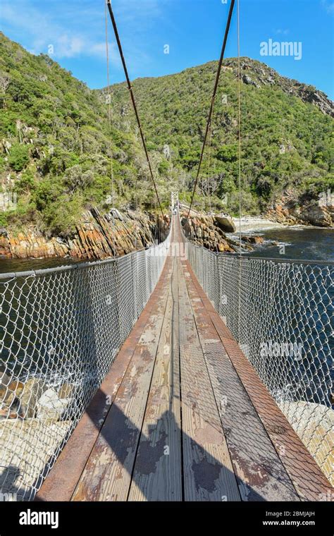 Storms River Suspension Bridge at the Tsitsikamma (Garden Route) National Park, is one of the ...