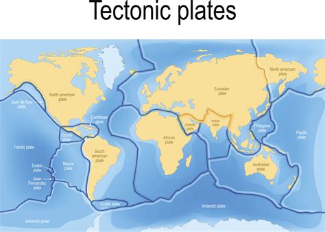 A Map of Tectonic Plates and Their Boundaries