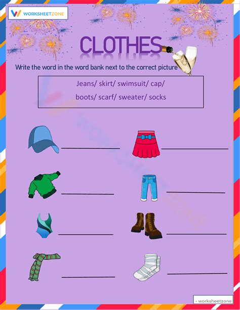 Clothes Worksheet