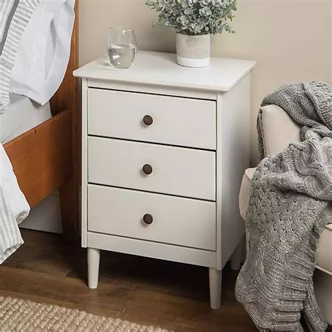 White 3-Drawer Wood Nightstand | Kirklands Home