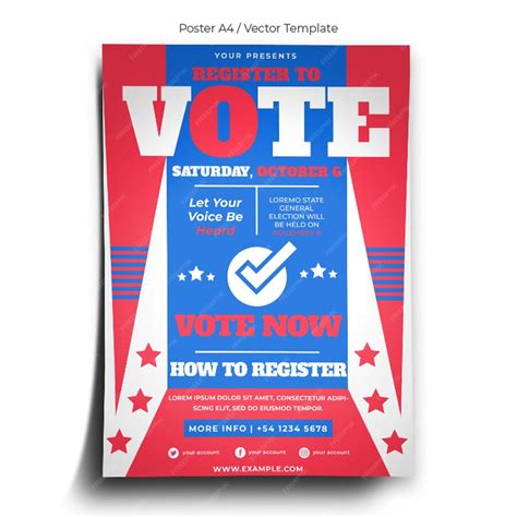 Premium Vector | Voter registration poster template