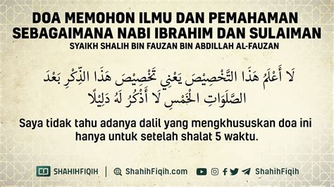 Doa Memohon Ilmu dan Pemahaman Sebagaimana Nabi Ibrahim dan Sulaiman ...