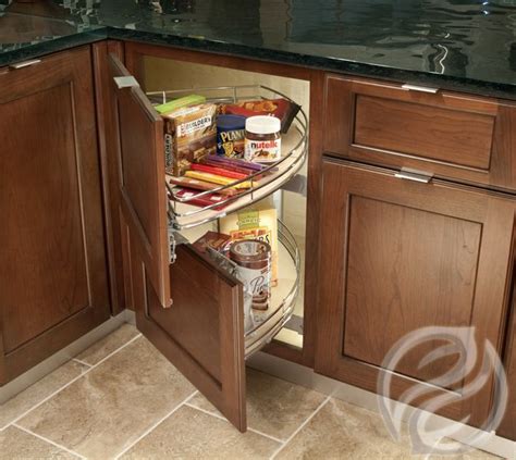 Blind Corner Base Cabinet with independent curved shelves and LED lighting Ideas for organizing ...