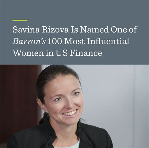 Savina Rizova Is Named One of Barron’s 100 Most Influential Women in US Finance