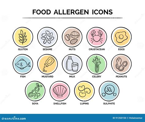 Allergen Icons Set Vector Illustration | CartoonDealer.com #99207446