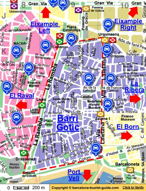 Mapa de Aparcamiento de Barri Gòtic en Barcelona, Catalunya, España