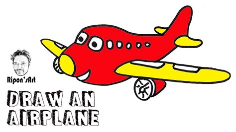 How to draw a cartoon airplane easy . - YouTube