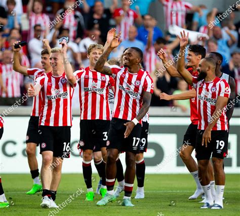 Brentford Squad Dance During Premier League Editorial Stock Photo ...