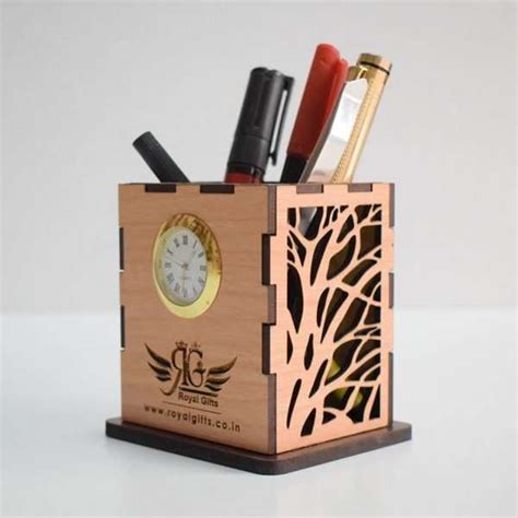 Pen Stand - Customized Wooden Pen Stand - Royal Gifts