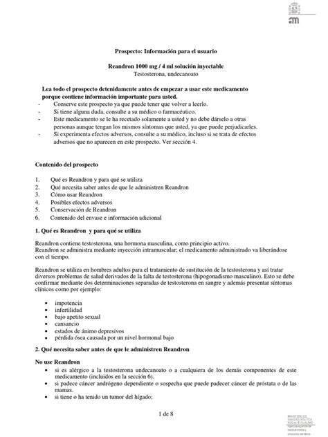 Prospecto Reandron | PDF | Cáncer | Medicamentos con receta