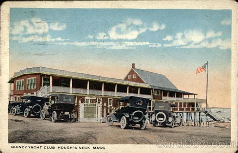 Quincy Yacht Club, Hough's Neck Massachusetts Postcard