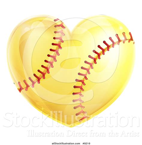 Vector Illustration of a Heart Shaped Softball by AtStockIllustration - #9210