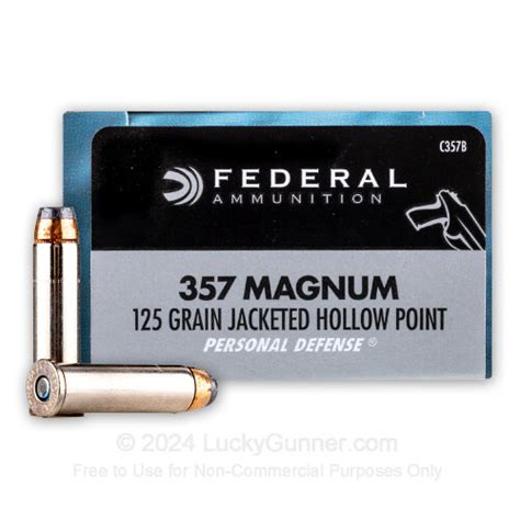 Cheap 357 Magnum Personal Defense Ammo For Sale - 125 gr JHP Federal ...