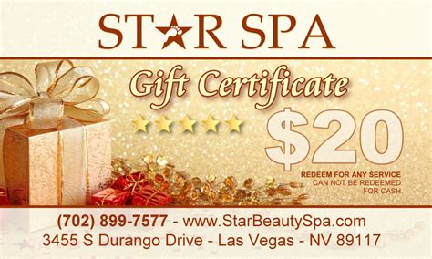 5 Pack $20 Gift Cards + 1 FREE – Star Foot Spa – Las Vegas largest Foot Spa Center