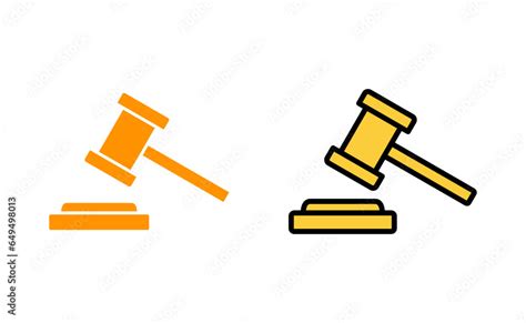 Gavel icon set for web and mobile app. judge gavel sign and symbol. law ...