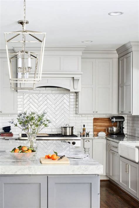 50+ White Herringbone Backsplash ( Tile in Style? ) - White Kitchen! | Herringbone backsplash ...