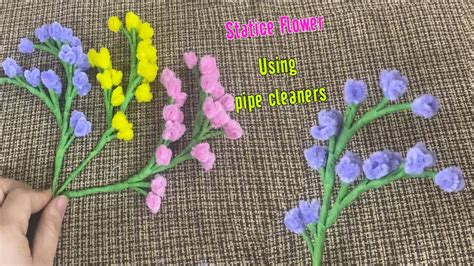 How to make easy pipe cleaners statice flowers | Craft Tutorial | Pipe ...