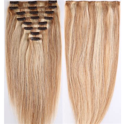 LELINTA 20 inch Double Weft 150g Straight Hair 100% Remy Human Hair Natural Style 8 Piece Non ...