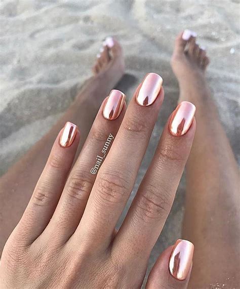 Pin by Dominyka on nails | Metallic nails, Chrome nails, Gold nails