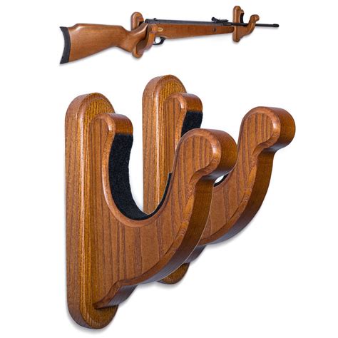 TESLYAR Gun Rack Wall Mount Hold up Displays Horizontal Gun Rack and Shotgun Hooks Store Rifle ...