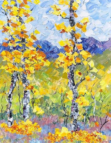 Palette Knife Painters, International: Impressionist Aspen Tree Landscape Painting, Palette ...