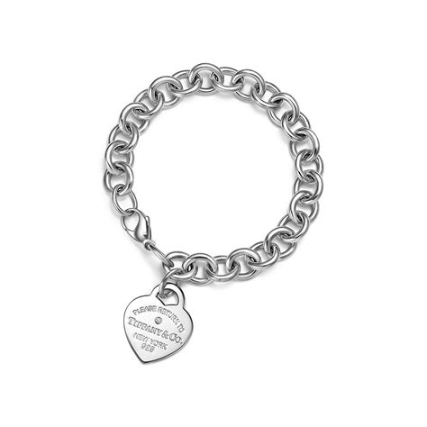 Return to Tiffany® Heart Tag Bracelet in Sterling Silver with a Diamond ...