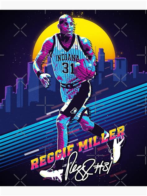 "Reggie Miller Choke Sign Basketball Legend Player Signature 90s 80s ...