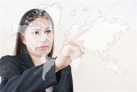 Business lady drawing world map. Stock Photo by ©ohmega1982 11795468