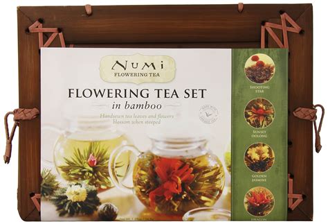 Amazon.com : Numi Organic Tea Flowering Gift Set in Handcrafted Mahogany Bamboo Chest: Glass ...