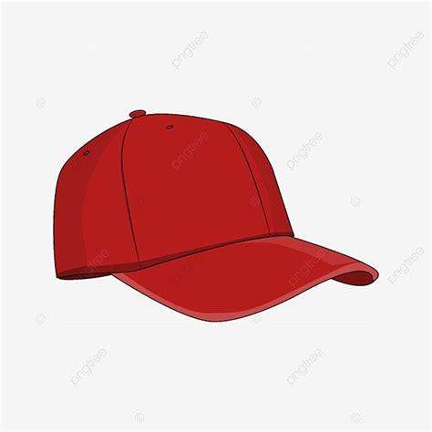 Baseball Cap Vector Art PNG, Red Baseball Cap Hand Painted Clip Art ...