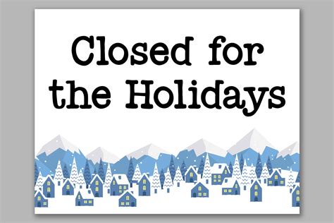 Closed Signs For Holidays