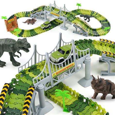 Buy Dinosaur Toys for Boys Girls Car Race Track Flexible Dinosaur Train ...