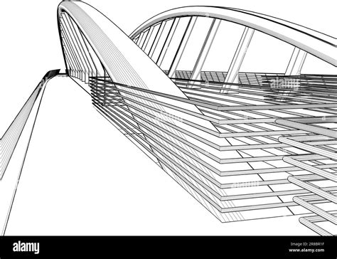 Arch Bridge Construction Structure Vector. Illustration Isolated On White Background. A vector ...