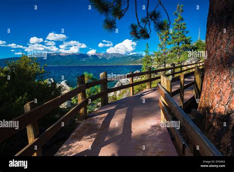 Shoreline path at Sand Harbor State Park, Lake Tahoe, Nevada, USA Stock ...