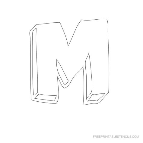 Printable Bubble Letter M - Free Printable Stencils