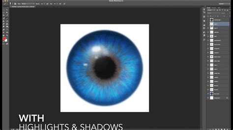 Realistic Eyes using Iris Parts Photoshop & GIMP Brushes Tutorial - YouTube